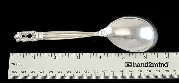 Antique c1920 Sterling Silver Georg Jensen Acorn Small Serving Spoon 6 1/2"