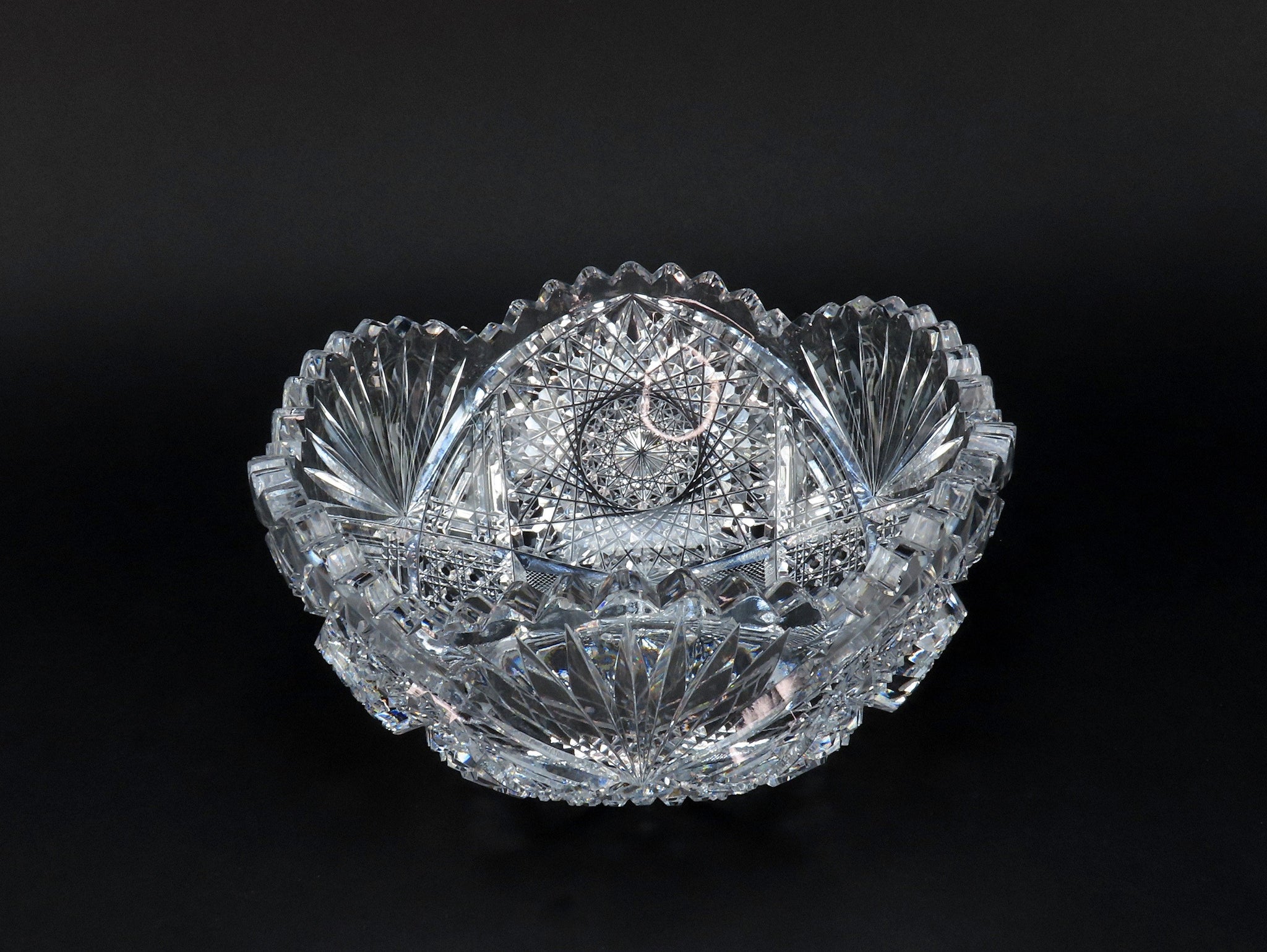 Fabulous American Brilliant Period ABP Cut Glass 8" Fruit Centerpiece Bowl