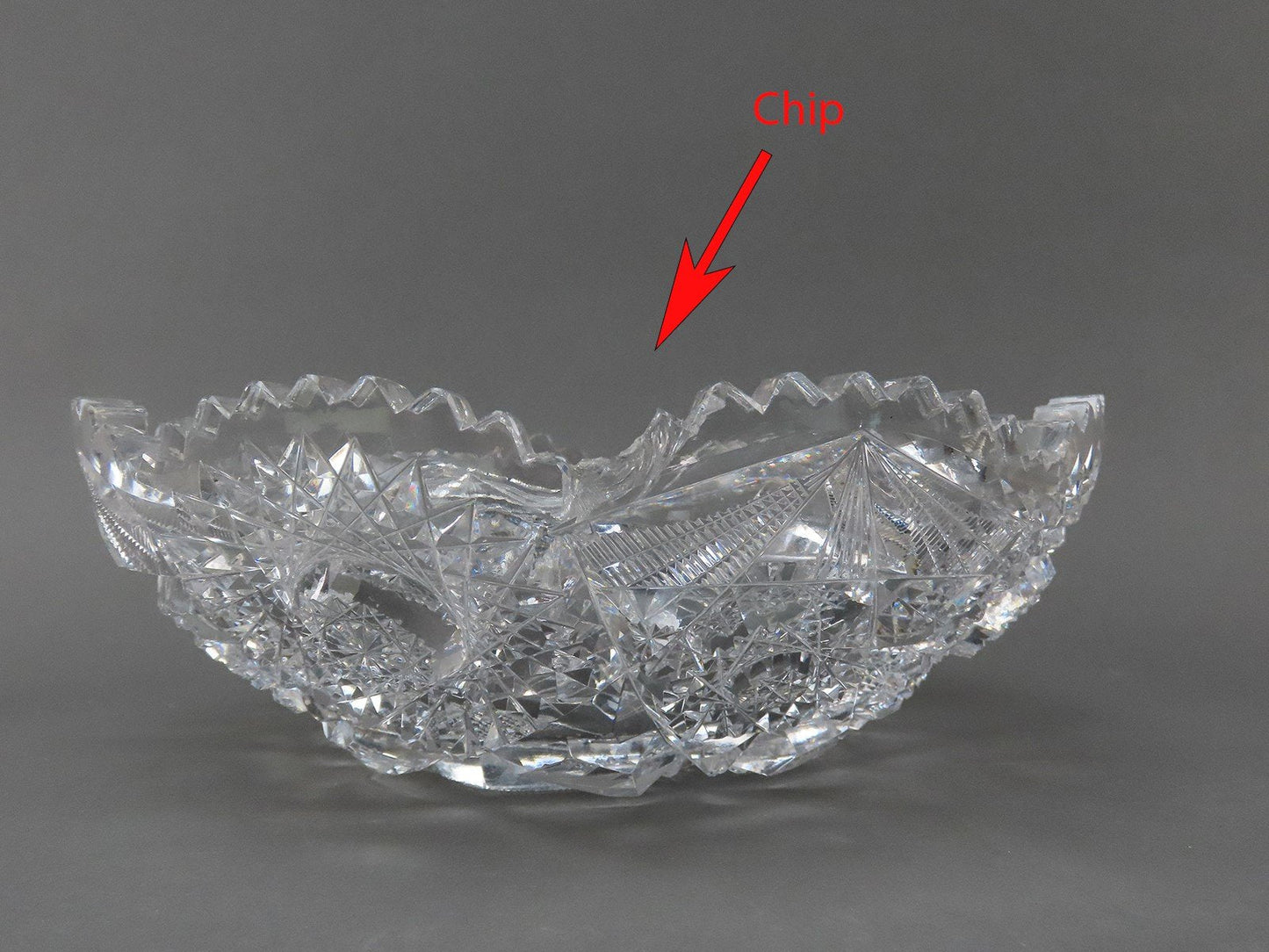 Ornate American Brilliant Period Cut Glass 9" Bowl