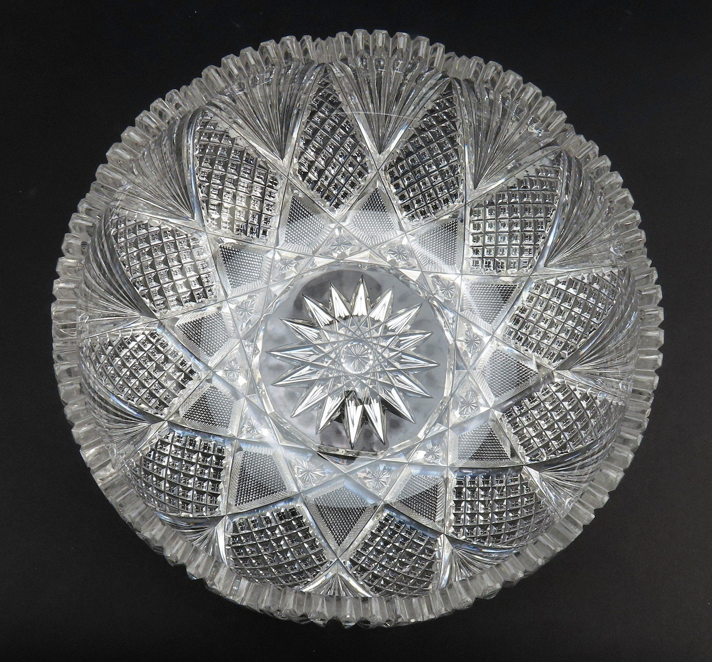 Fabulous ABP Am Brilliant Period Cut Glass Bowl Great Cond 10 Inches Diameter