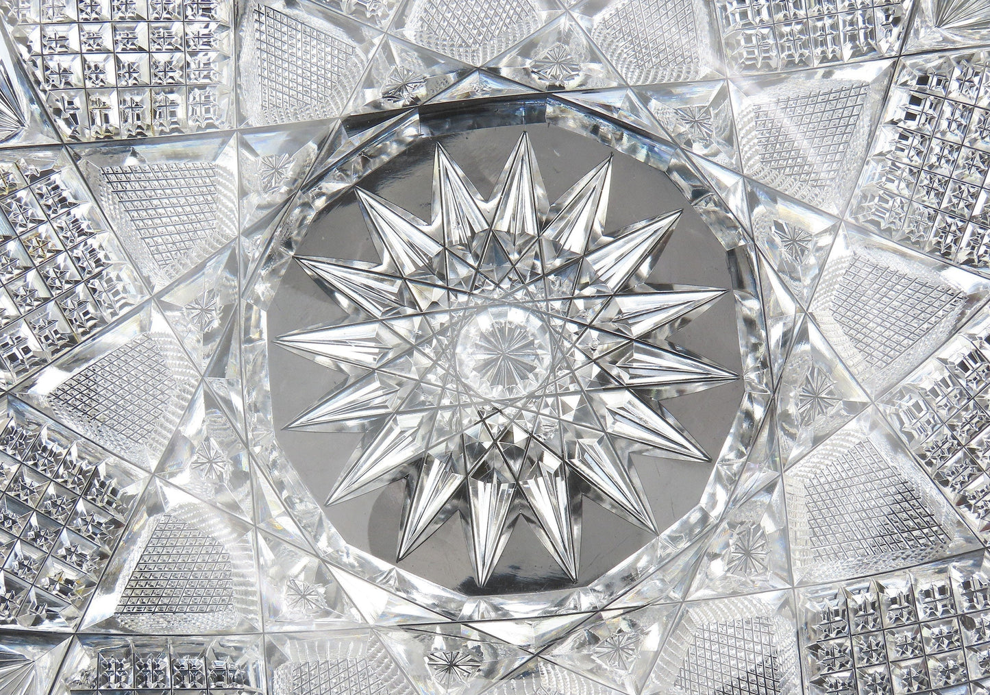 Fabulous ABP American Brilliant Period Wide Cut Glass Bowl 10" Diameter