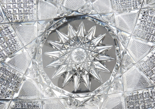 Fabulous ABP American Brilliant Period Wide Cut Glass Bowl 10" Diameter