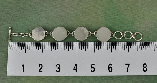 Terrific Sterling Silver Colorful Glass Bubble Toggle Bracelet