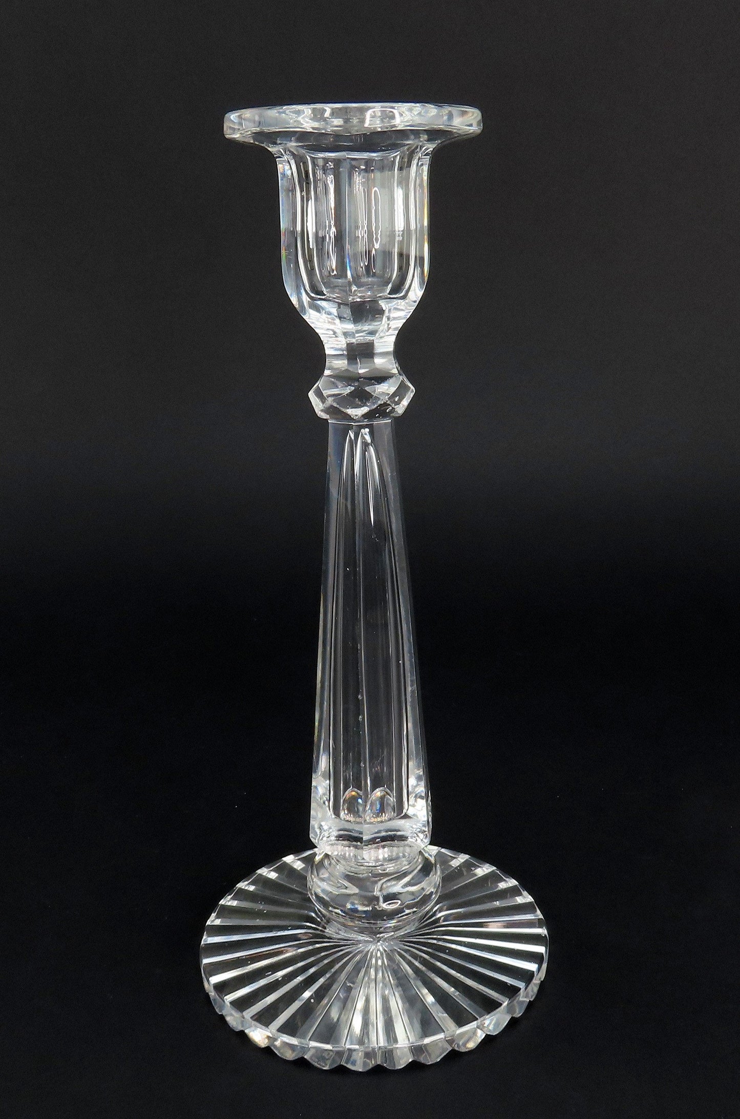 Beautiful Pair VTG Cut Glass Crystal Table Candlesticks