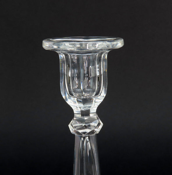 Beautiful Pair VTG Cut Glass Crystal Table Candlesticks