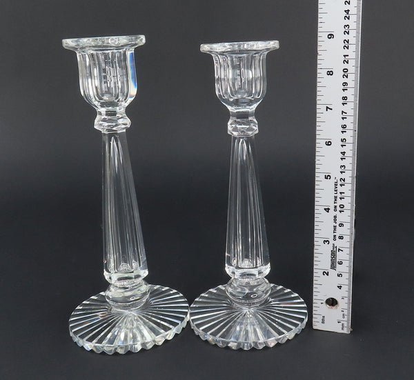 Beautiful Pair VTG Cut Glass Crystal Table Candlesticks