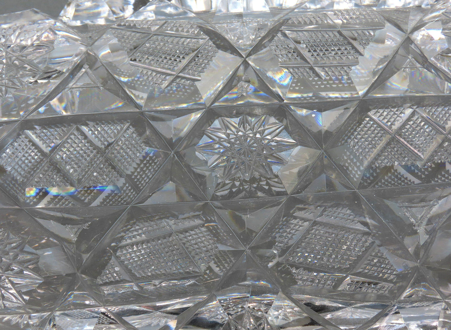 Fabulous Libbey Modern American Brilliant ABP Cut Glass Oval Dish 12" Long