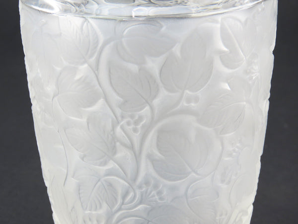 Gorgeous Lalique France Deauville Frosted Vine Berries Pattern Glass Vase