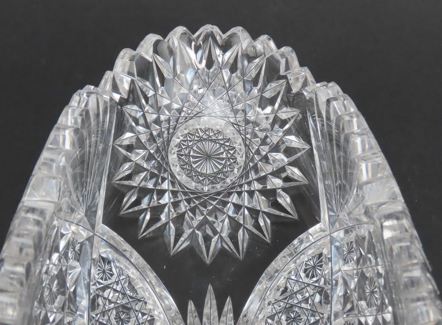 Beautiful American Brilliant ABP Cut Glass Oval Dish 12 1/2 Inches Long