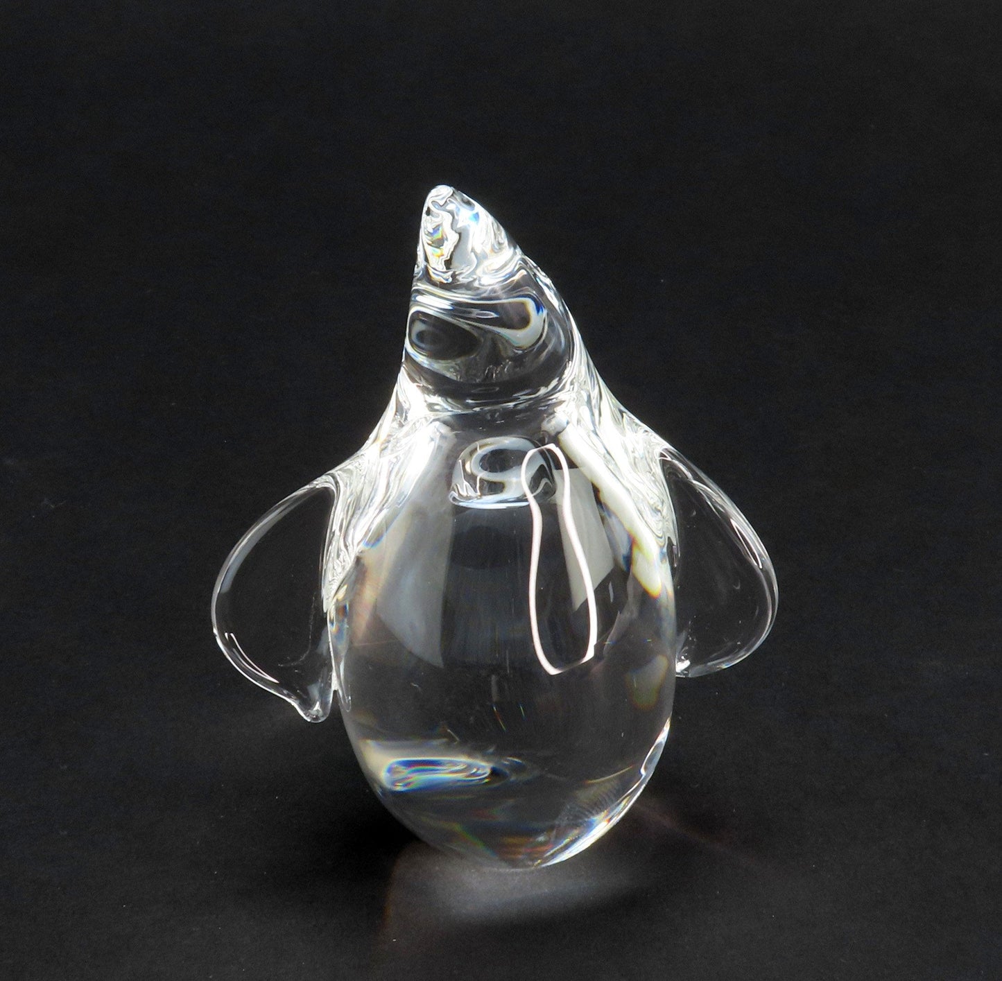 Cute VTG 3.5" Signed Steuben Art Glass Penguin Standing Paperweight Figurine