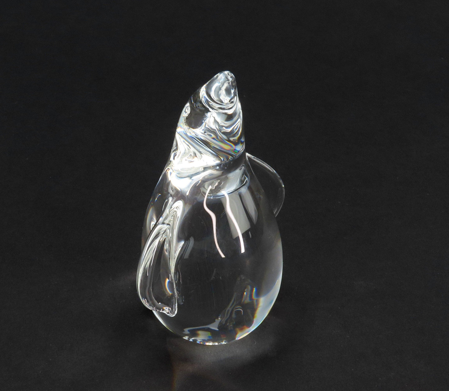 Cute VTG 3.5" Signed Steuben Art Glass Penguin Standing Paperweight Figurine