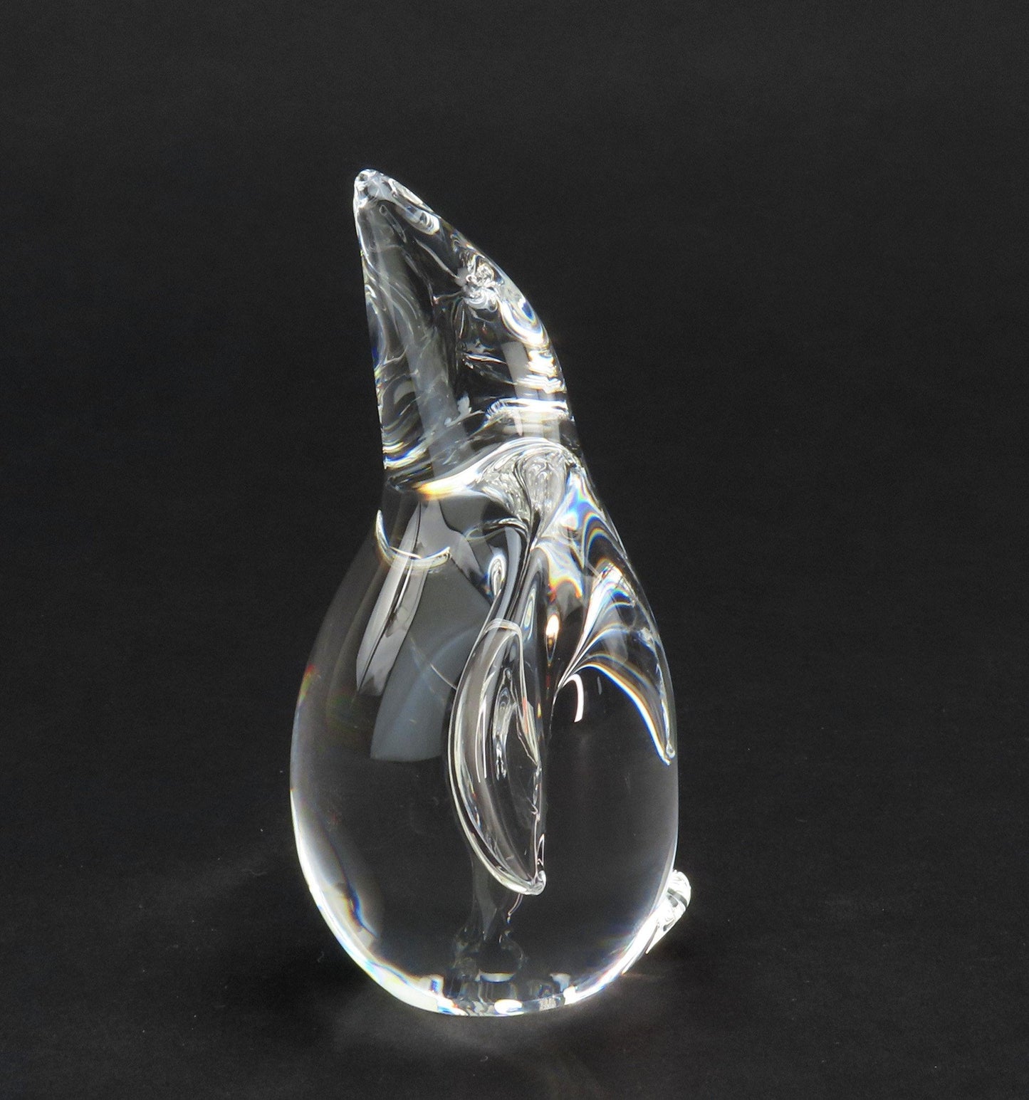 Cute VTG 3.5" Signed Steuben Art Glass Penguin Standing Paperweight Figurine