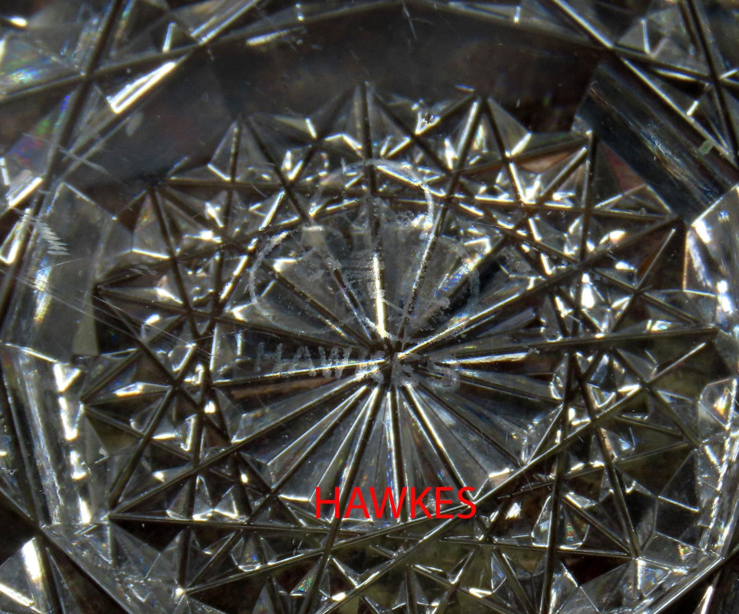 Superb ABP Cut Glass Signed Hawkes Fruit Centerpiece Bowl 9"