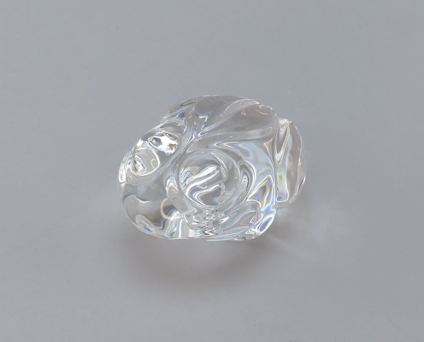 Signed VTG Steuben Glass Frog Figurine Paperweight Hand Cooler #5510 Atkins