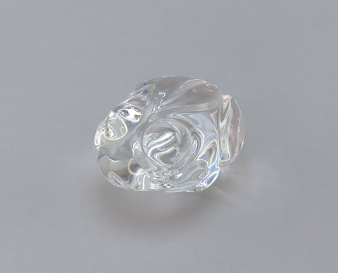 Signed VTG Steuben Glass Frog Figurine Paperweight Hand Cooler #5510 Atkins