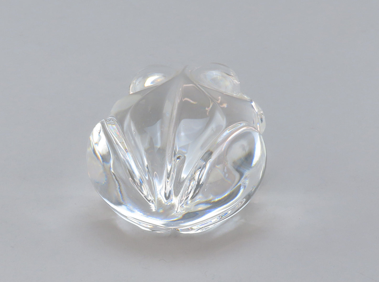 Signed VTG Steuben Glass Frog Figurine Paperweight Hand Cooler #5510 Atkins