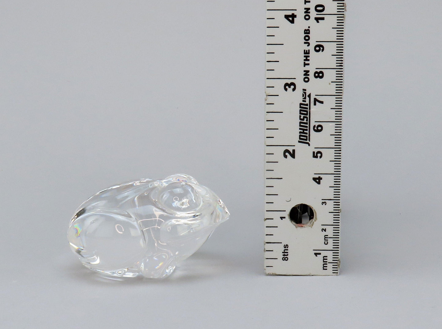 Signed VTG Steuben Glass Frog Figurine Paperweight Hand Cooler #5510 Atkins