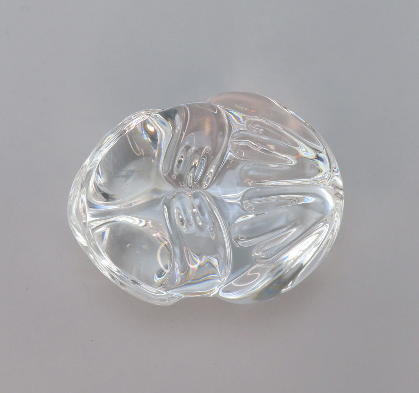 Signed VTG Steuben Glass Frog Figurine Paperweight Hand Cooler #5510 Atkins