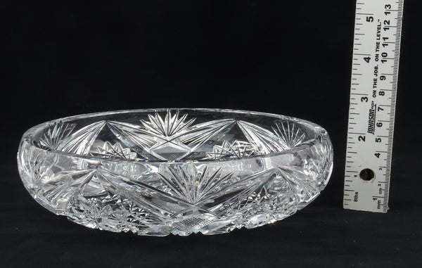 Gorgeous ABP American Brilliant Period Cut Glass Shallow Round Bowl 8" Diameter