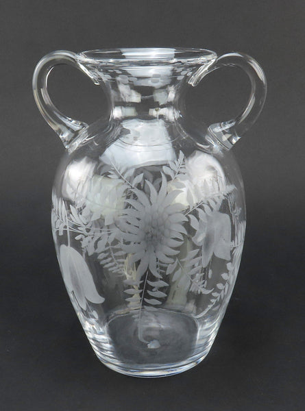 Beautiful Libbey Large American Brilliant Cut Glass ABP Floral Vase 8 3/4 in