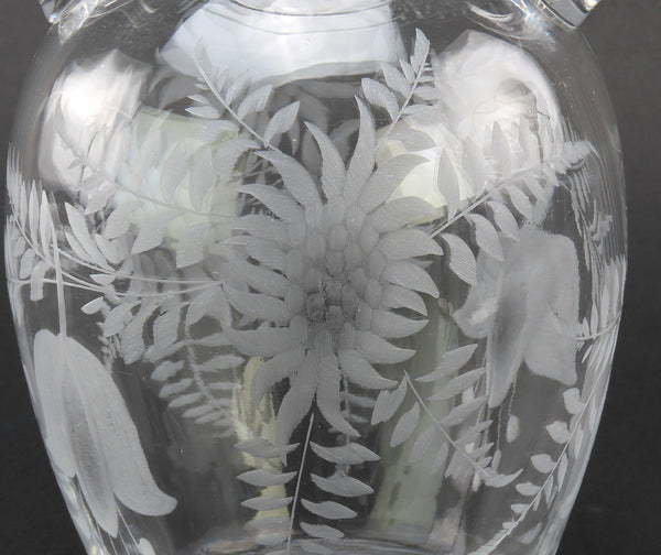 Beautiful Libbey Large American Brilliant Cut Glass ABP Floral Vase 8 3/4 in