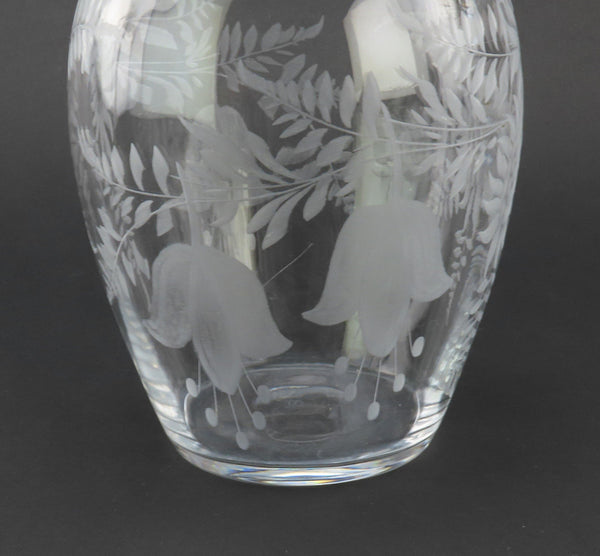 Beautiful Libbey Large American Brilliant Cut Glass ABP Floral Vase 8 3/4 in