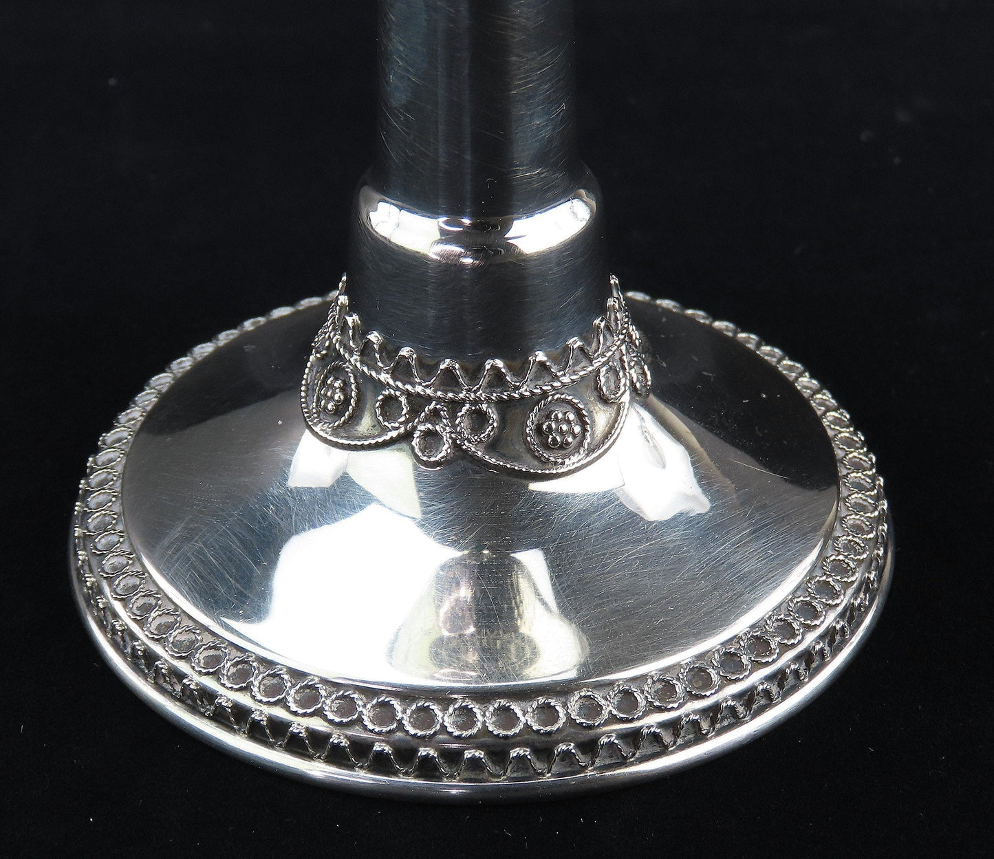 Fabulous Zadok Israeli Sterling Silver Kiddush Cup Wine Blessing w/ 3 Stones