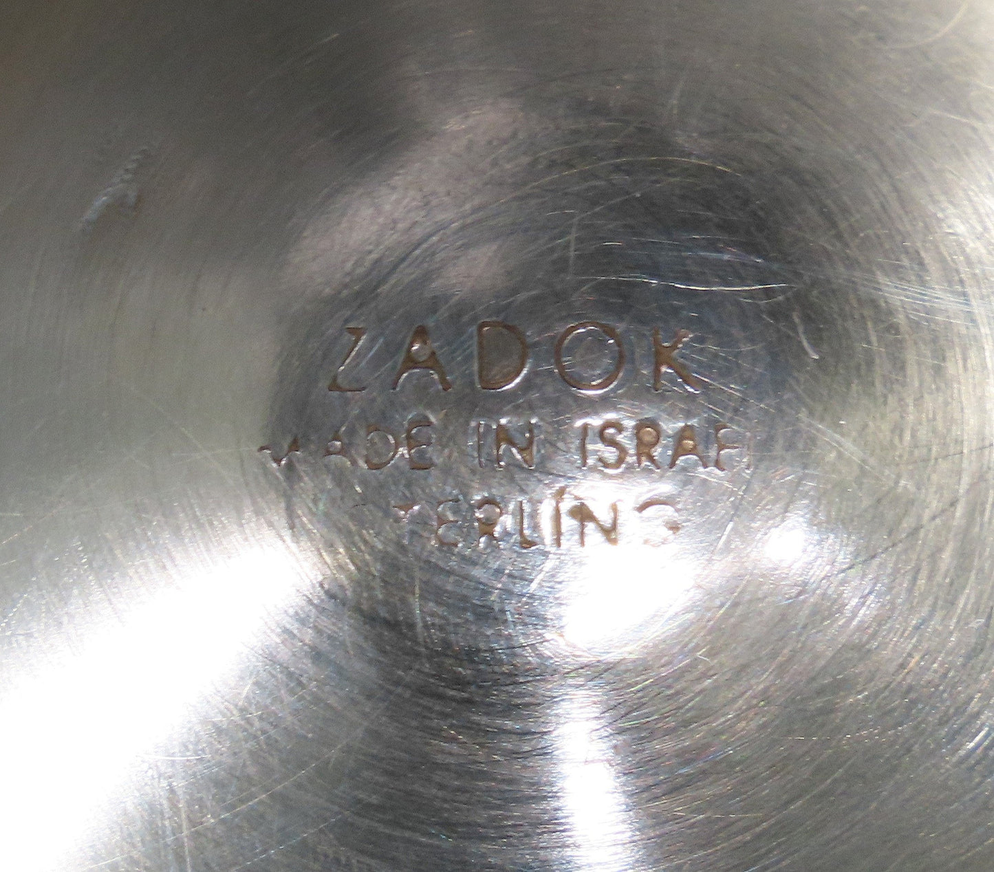 Fabulous Zadok Israeli Sterling Silver Kiddush Cup Wine Blessing w/ 3 Stones