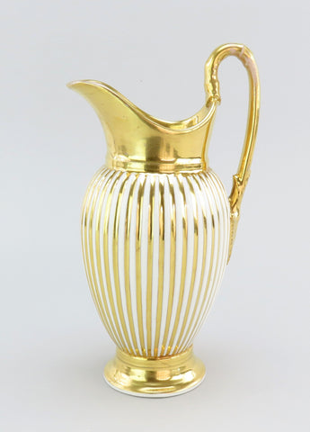 Fabulous c1820s French or Russian Gilt Stripe Creamer Milk Pitcher 8 1/4” Tall