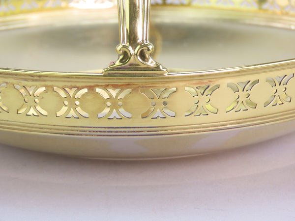 Superb Tiffany Co Gilt Sterling Silver Gold Vermeil Pierced Rim Basket Bowl