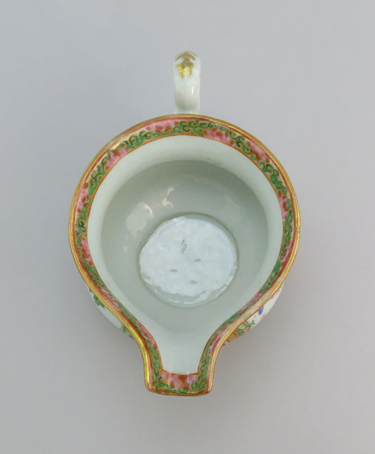 Fine Chinese Export Porcelain Rose Medallion Rose Famille Bird Butterfly Creamer