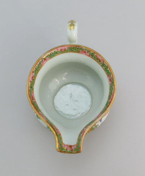 Fine Chinese Export Porcelain Rose Medallion Rose Famille Bird Butterfly Creamer