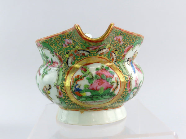 Fine Chinese Export Porcelain Rose Medallion Rose Famille Bird Butterfly Creamer