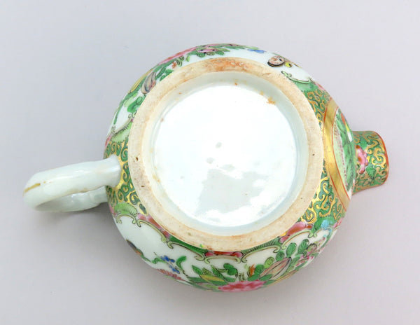 Fine Chinese Export Porcelain Rose Medallion Rose Famille Bird Butterfly Creamer