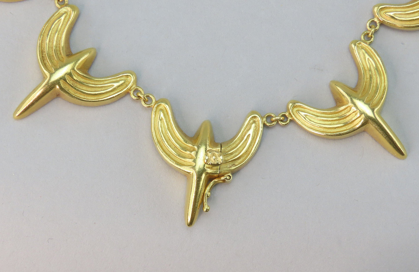 Rare Signed LaLaounis 22k Yellow Gold Hellenic Minoan Textured Link Necklace