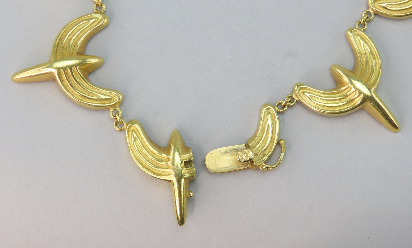Rare Signed LaLaounis 22k Yellow Gold Hellenic Minoan Textured Link Necklace