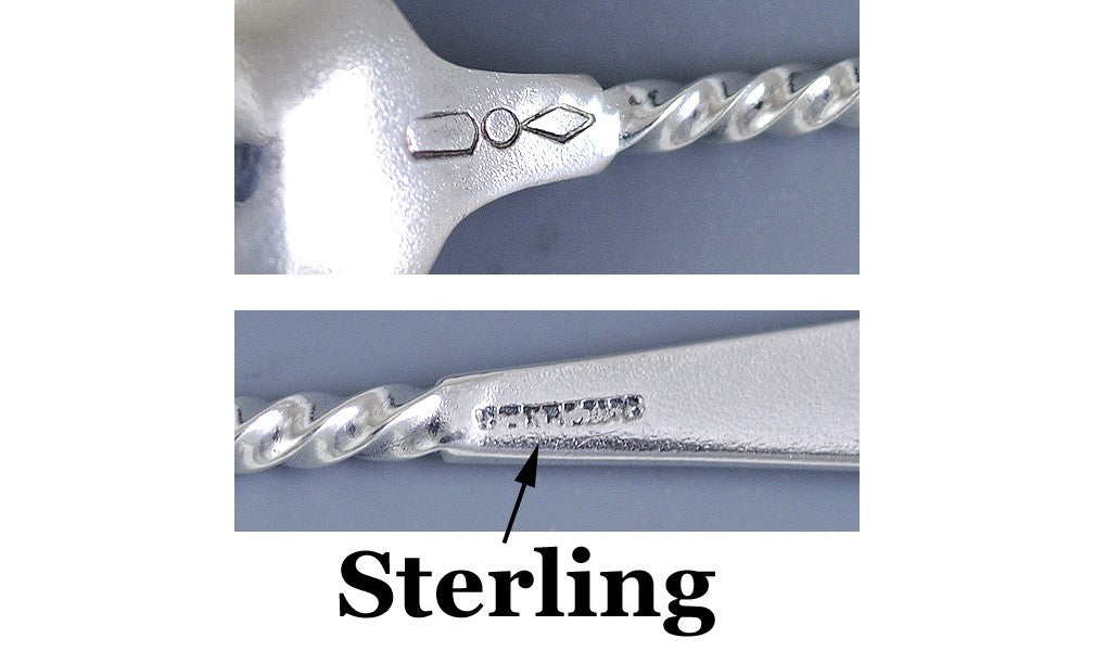 10 Fine Dominick & Haff Sterling Twist Pattern Coffee Spoons