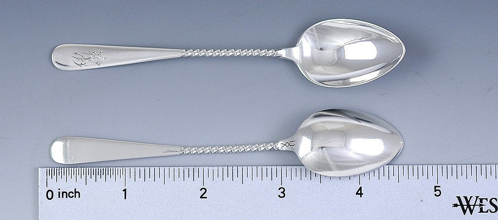 10 Fine Dominick & Haff Sterling Twist Pattern Coffee Spoons