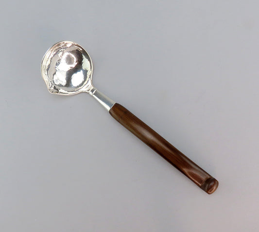 Neat VTG Peru Sterling Silver Hand Hammered Carved Wood Handle Gravy Sauce Ladle