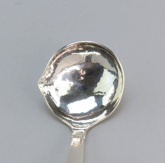 Neat VTG Peru Sterling Silver Hand Hammered Carved Wood Handle Gravy Sauce Ladle