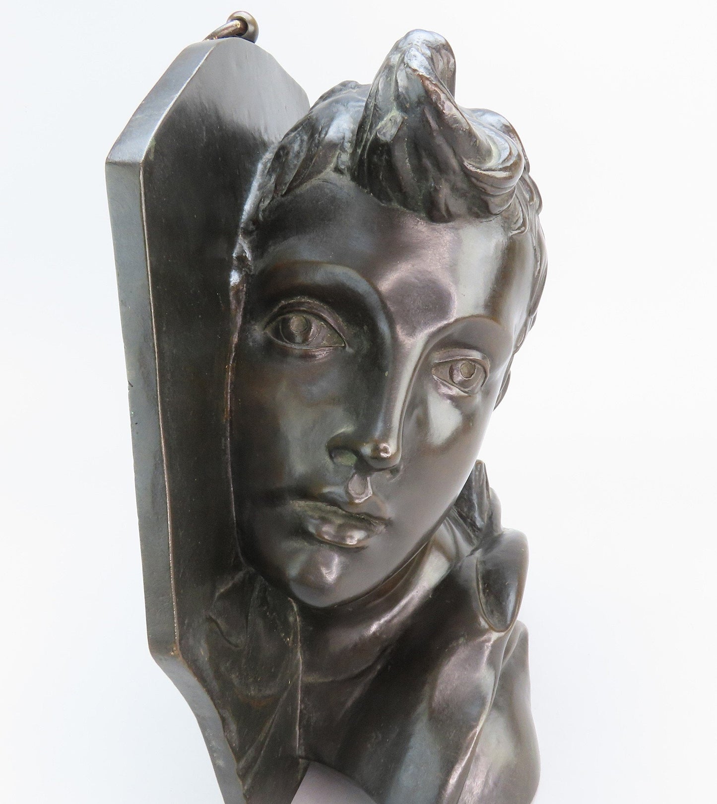 20th Century French Bronze E Barbedienne Fondeur Young Man Profile Wall Hanging