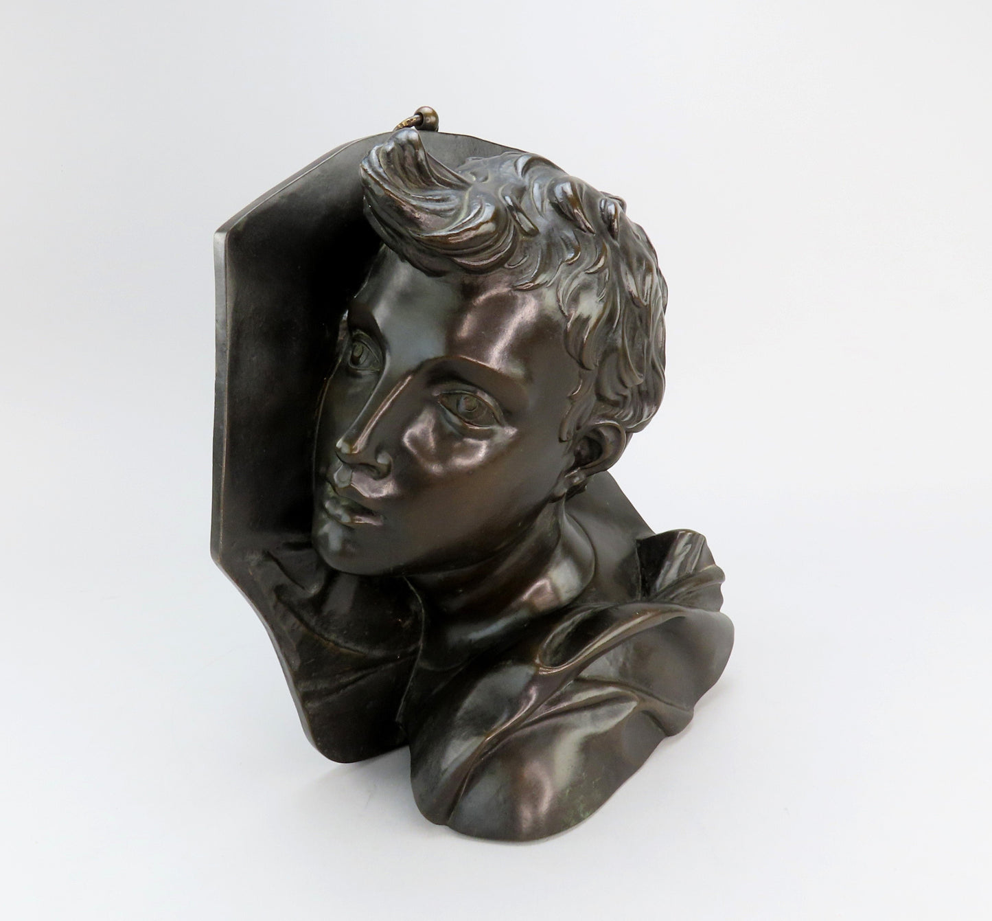 20th Century French Bronze E Barbedienne Fondeur Young Man Profile Wall Hanging