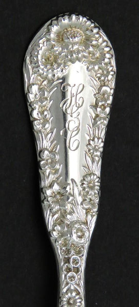 Gorgeous Set of 3 Sterling Silver Dominck & Haff No. 10 Pattern Dessert Spoons