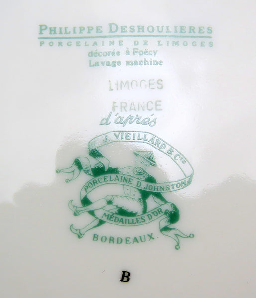 Set 14 Deshoulieres Limoges French Chateau Bordeaux Vieillard Vineyard Plates