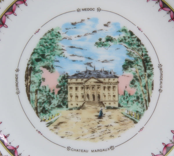 Set 14 Deshoulieres Limoges French Chateau Bordeaux Vieillard Vineyard Plates