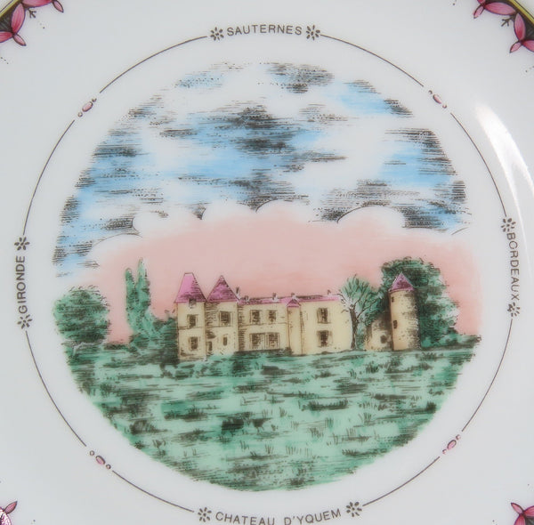 Set 14 Deshoulieres Limoges French Chateau Bordeaux Vieillard Vineyard Plates