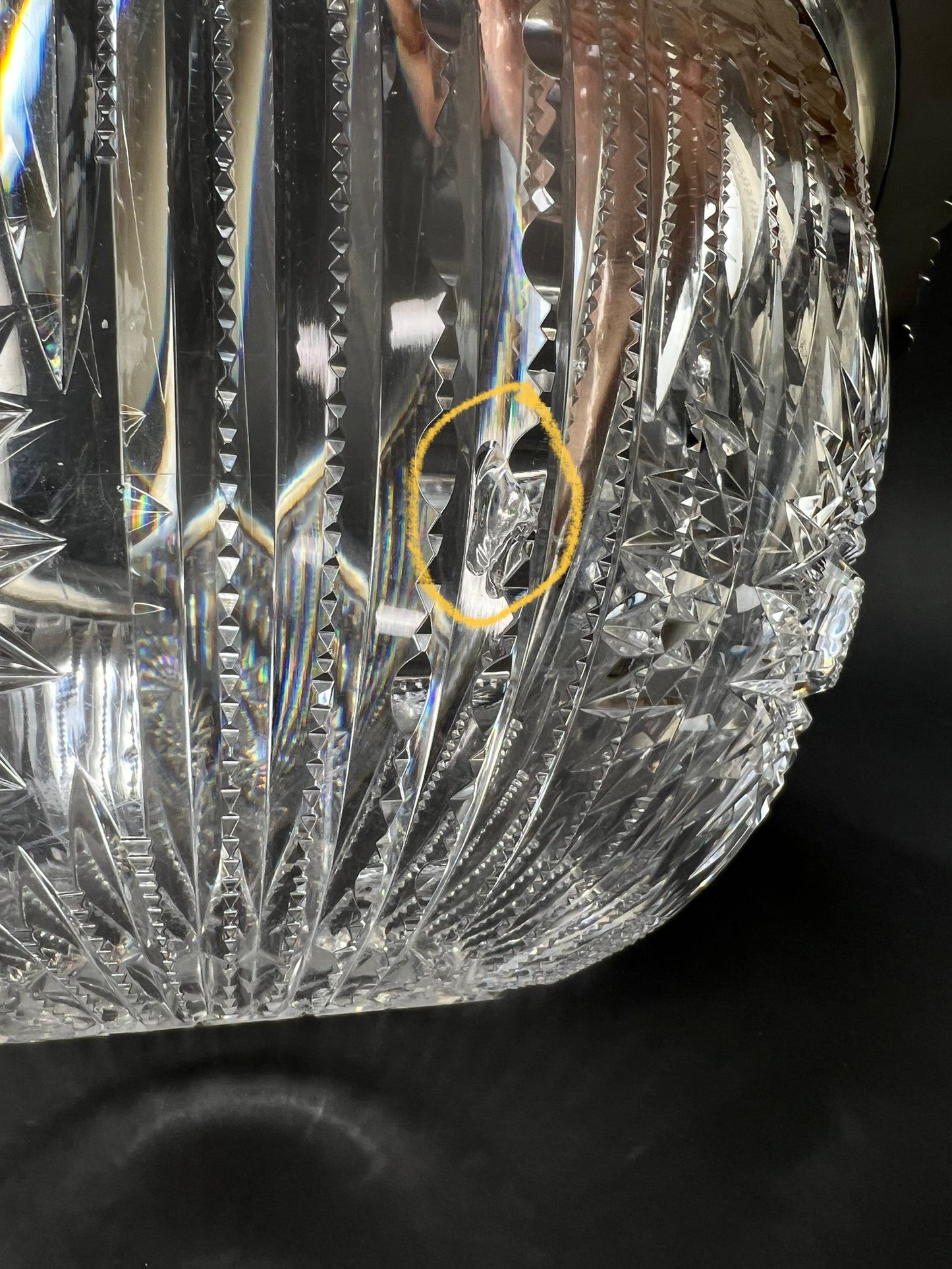 1899 American Brilliant Cut Glass Gorham Sterling Silver Hope Glassworks Bowl