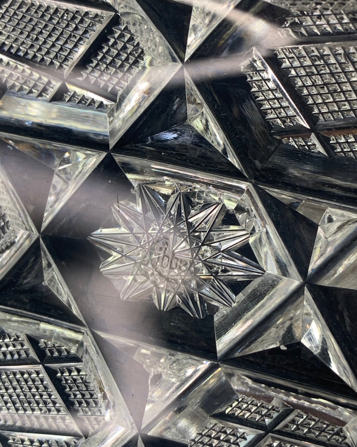 Fabulous Libbey Modern American Brilliant ABP Cut Glass Oval Dish 12" Long