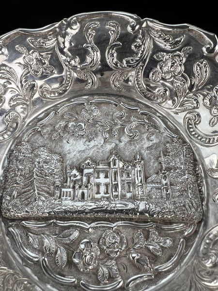 1843 Nathaniel Mills Victorian Sterling Silver Castle Top Abbotsford Basket