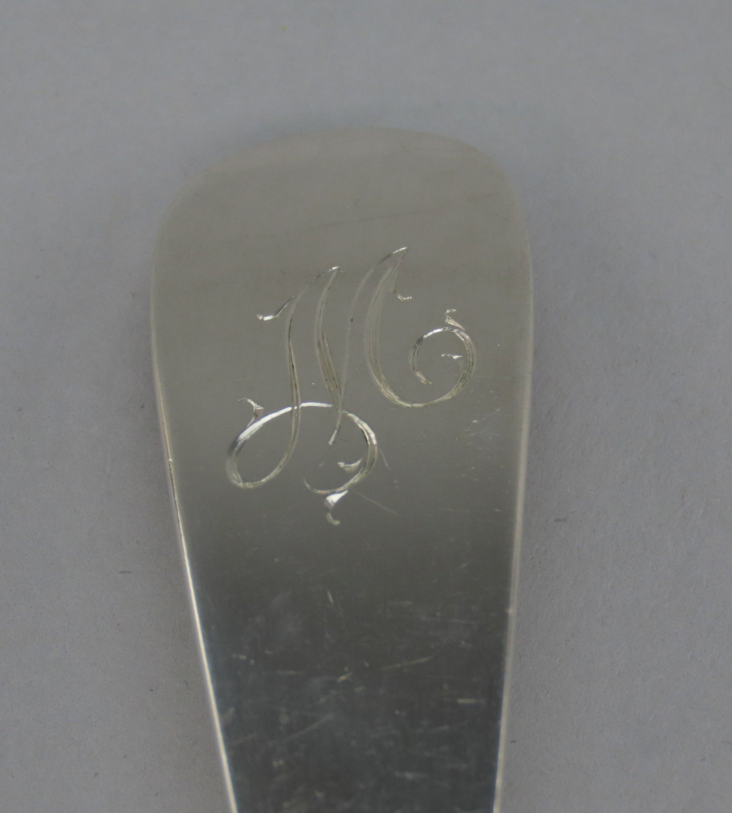 Rare Stieff Rose Sterling Silver Long Bacon Serving Fork M Mono 8 1/4 inches